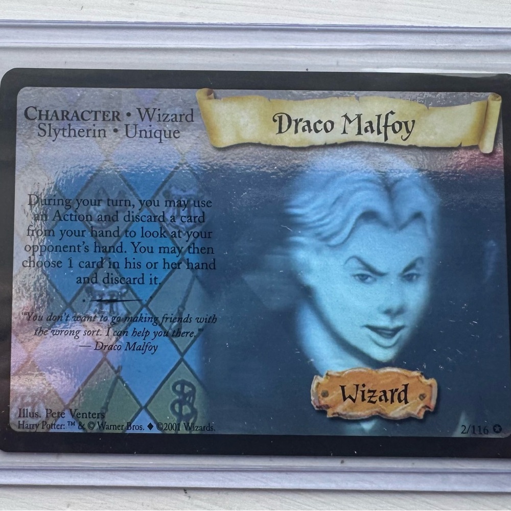 Harry Potter Wizard Card Game - Draco Malfoy Card
